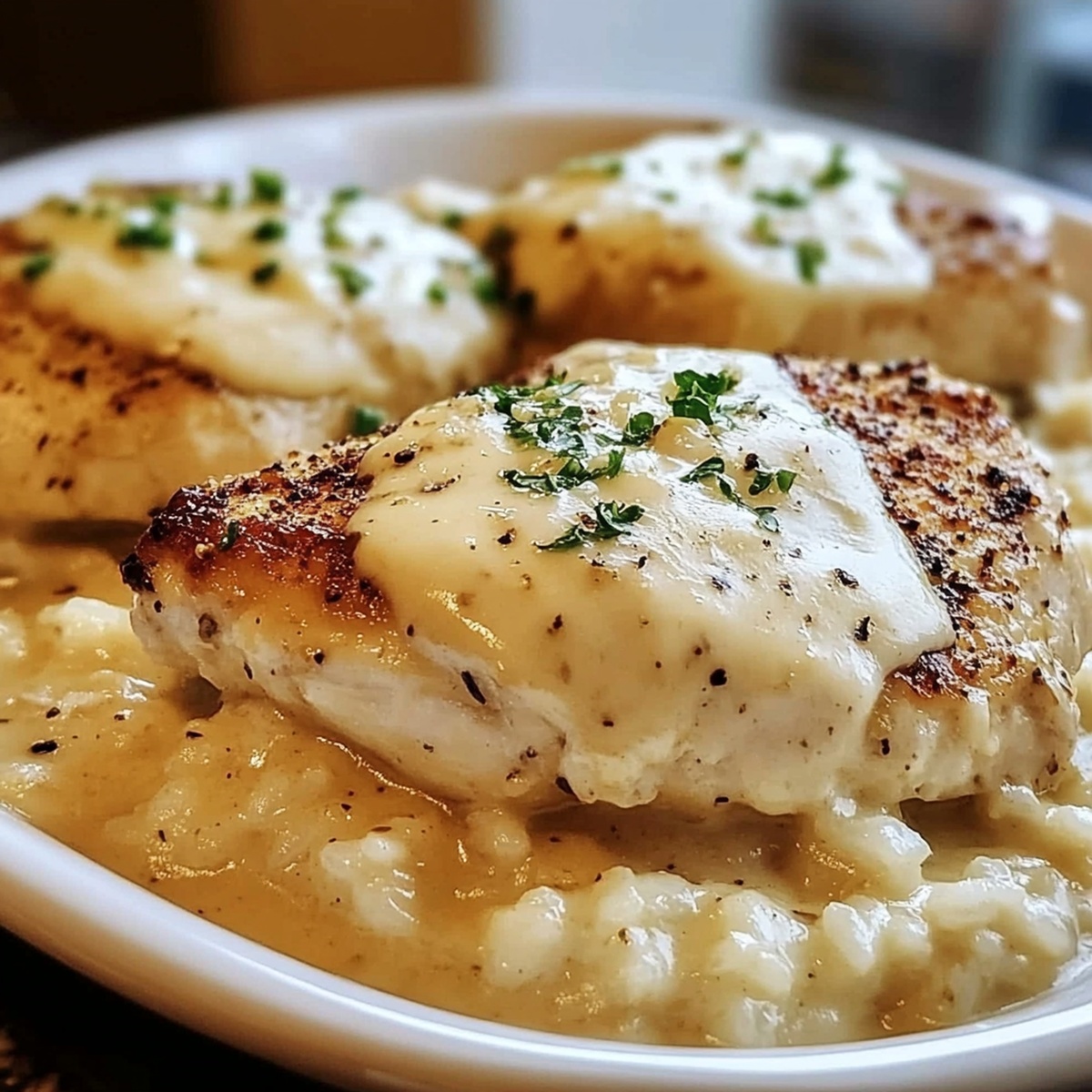 Cheesy Garlic Chicken And Rice Bake With Parmesan Cream Sauce Recipe