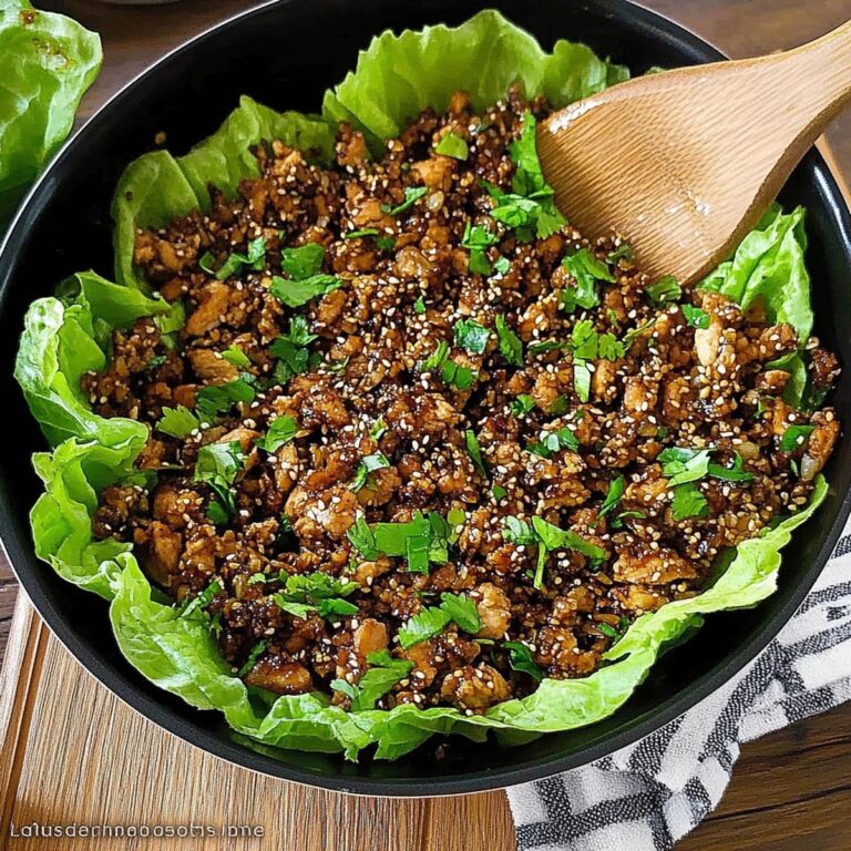 Asian Garlic Sesame Chicken Lettuce Cups Recipe