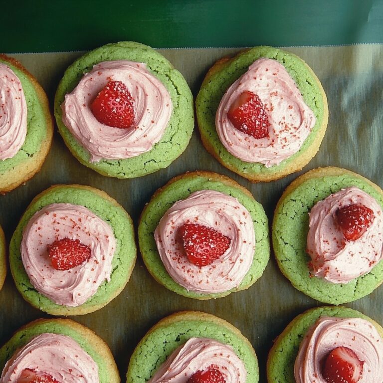 Strawberry Frosted Matcha Cookies Recipe