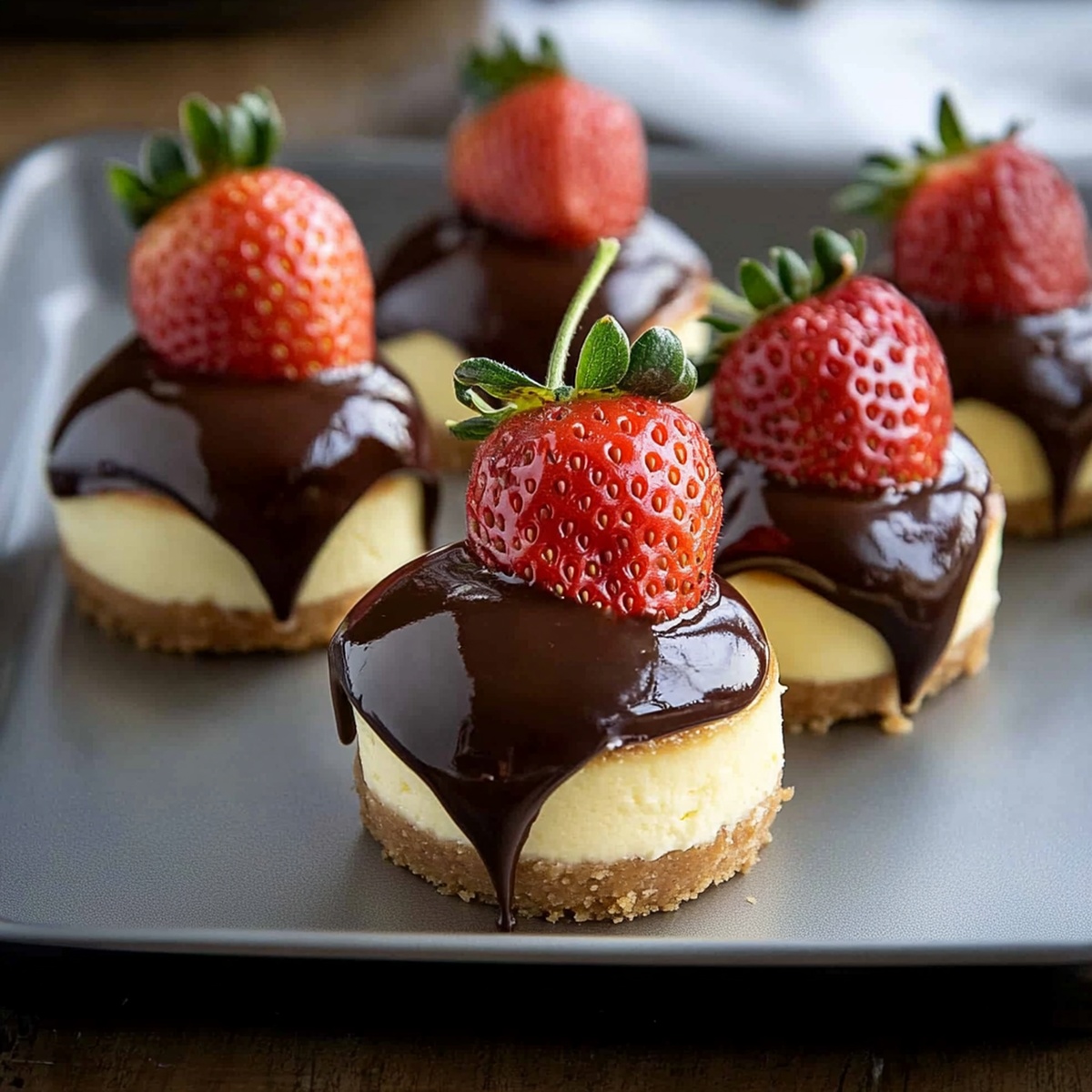 Chocolate Dipped Strawberry Cheesecake Recipe