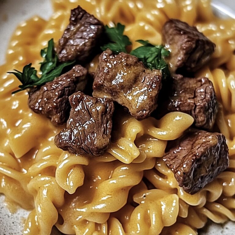 Cheesy Steak Bites And Rotini Pasta Recipe