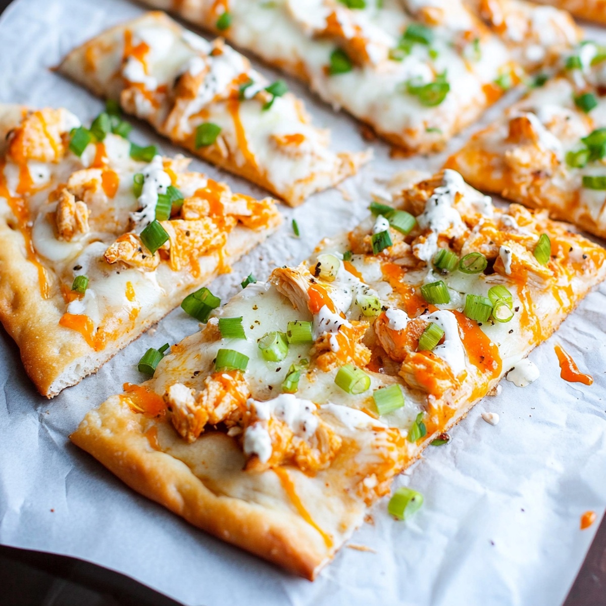Crispy Buffalo Chicken Flatbread Recipe