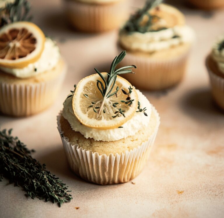 Aromatic Lemon, Thyme, And Rosemary Cupcakes Recipe