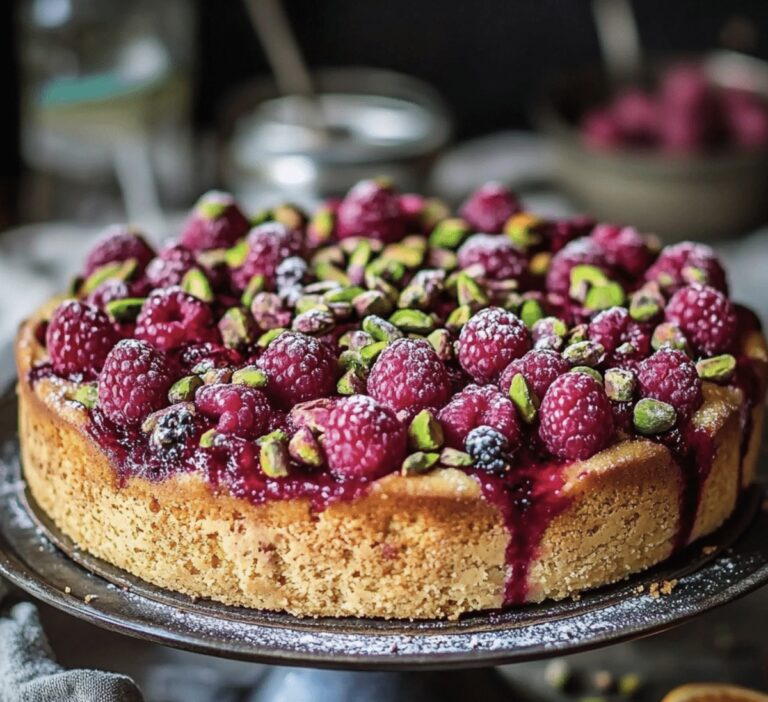 Luscious Raspberry Orange Pistachio Ricotta Cake Recipe