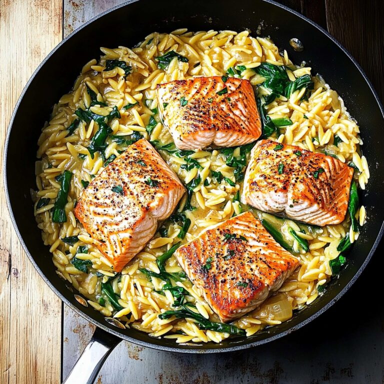 One Skillet Salmon With Lemon Orzo Recipe