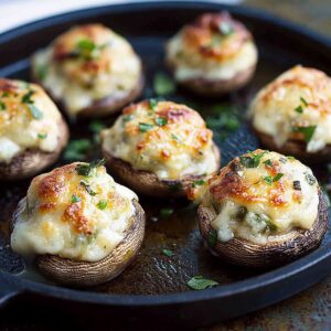 Spicy Jalapeno Popper Stuffed Mushrooms Recipe