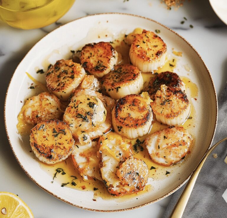 Crispy Lemon Butter Scallops Recipe