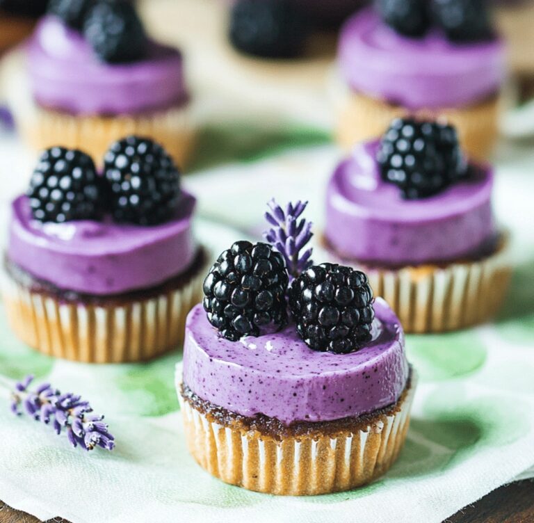 Elegant Mini Blackberry Lavender Cheesecakes Recipe