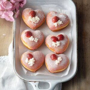 Heart-Shaped Strawberry Cheesecake Donuts Recipe