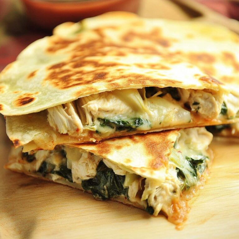 Crispy Spinach Artichoke And Chicken Quesadilla Recipe