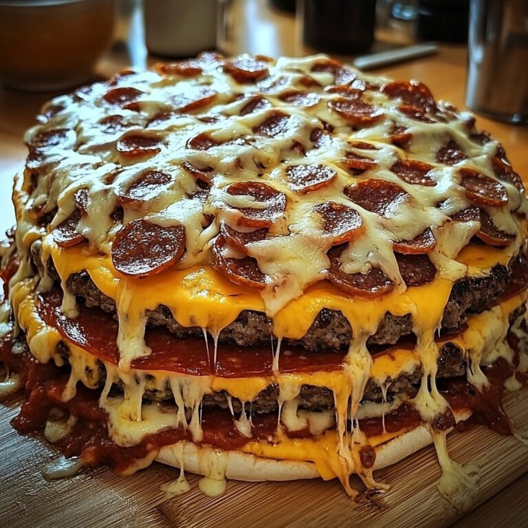 Giant Burger-Pizza With Meat And Cheese Recipe