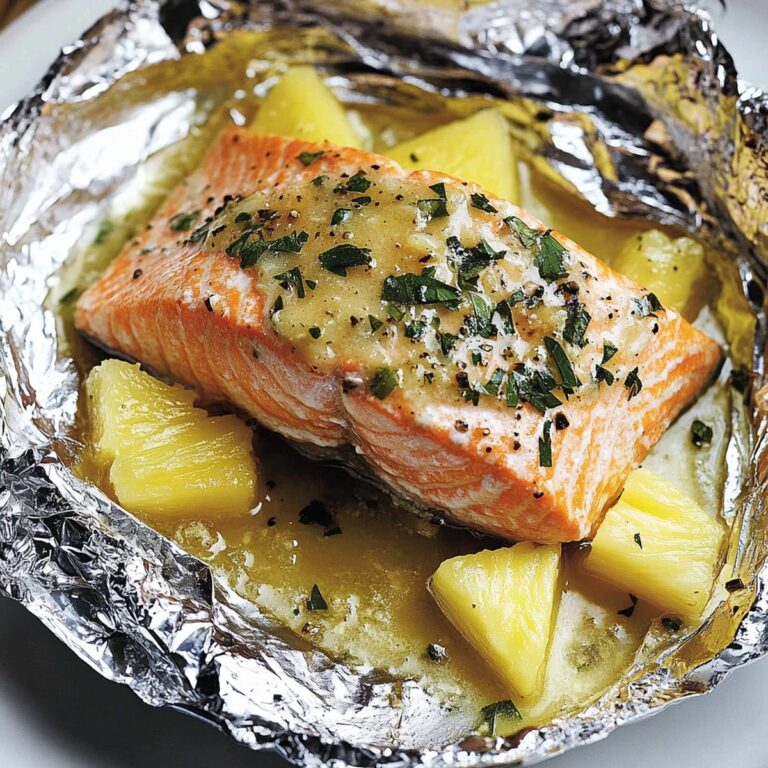 Salmon Foil Packets With Pineapple And Lemon Garlic Butter Sauce Recipe