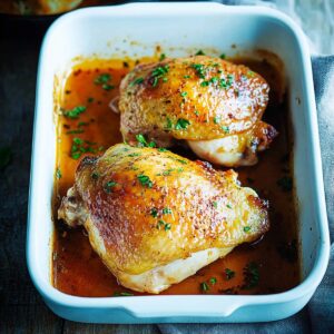 Crispy Oven Baked Chicken Thighs Recipe