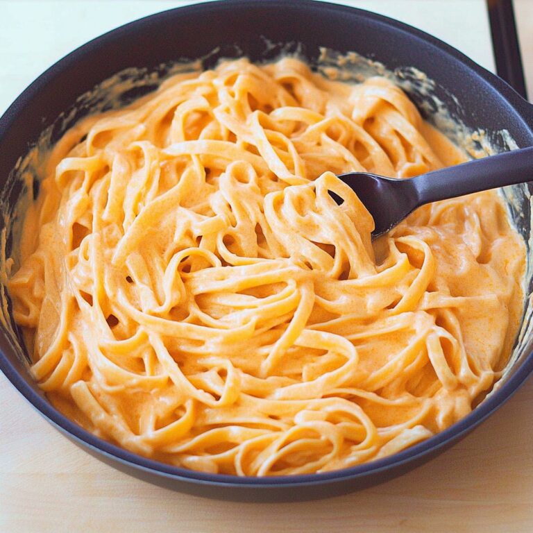 Velvety Red Pepper Alfredo Pasta Recipe