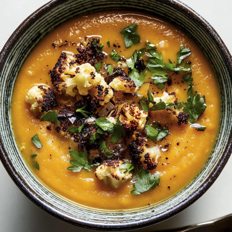 Comforting Sweet Potato Soup With Roasted Cauliflower Crumbles Recipe