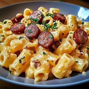 Cheesy Smoked Sausage Pasta Recipe