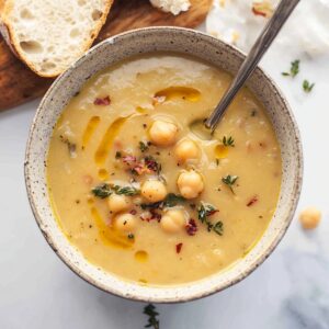 Vegan Garlic Chickpea Soup Recipe