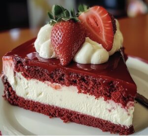 Heavenly Red Velvet Strawberry Cheesecake Recipe