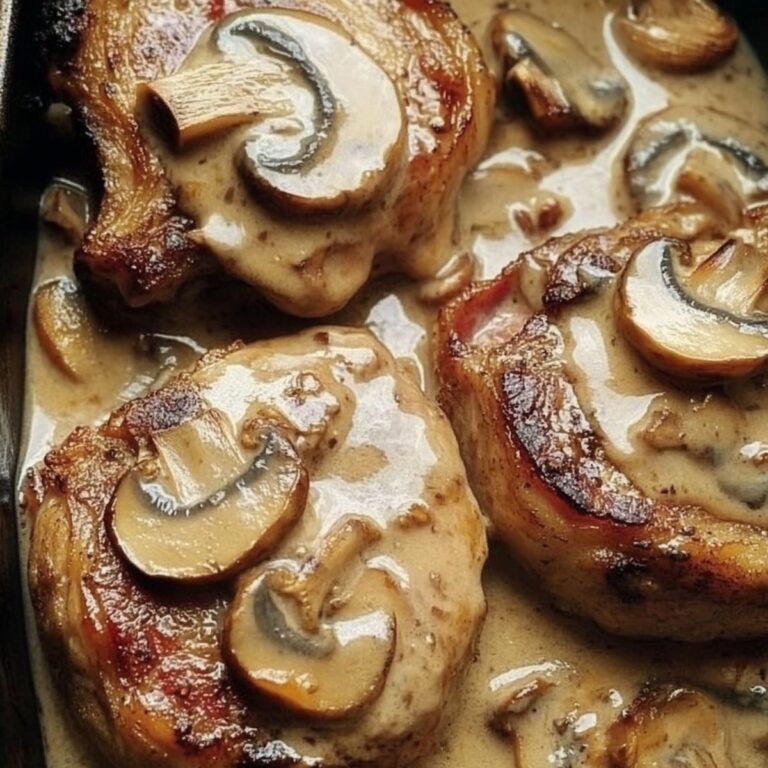Crispy Bacon Mushroom Pork Chops Recipe