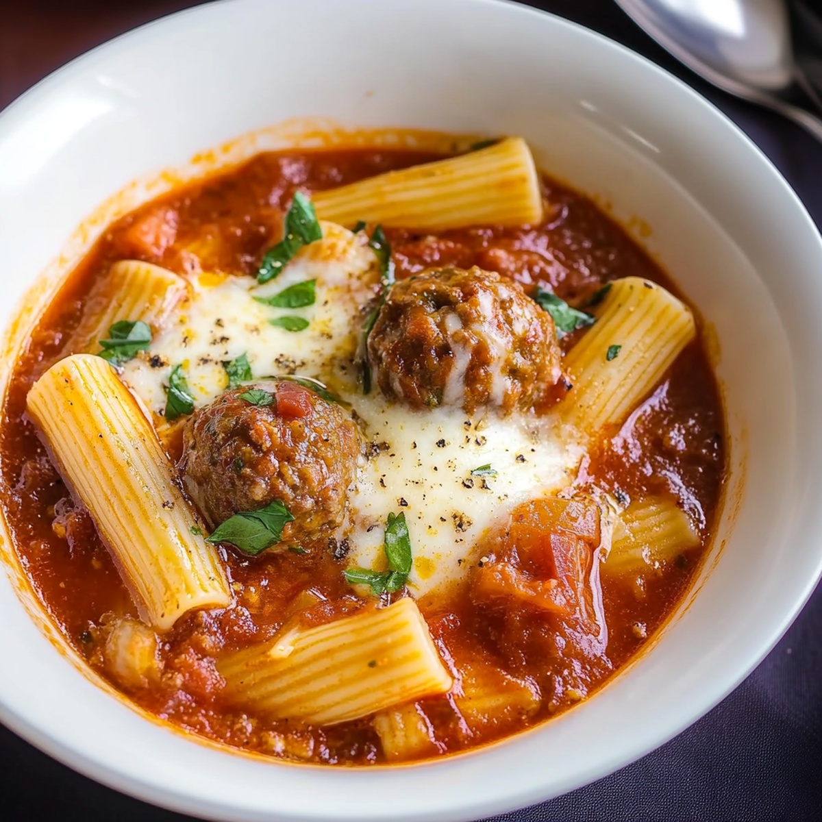 Rigatoni Meatball Soup Recipe