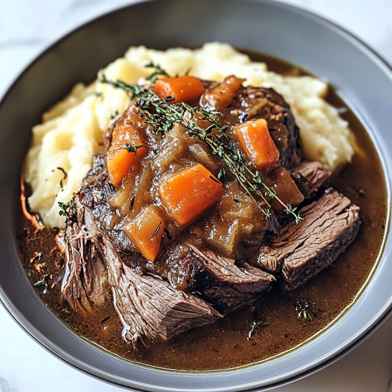 Slow Cooker Garlic Herb Pot Roast Recipe