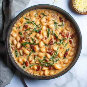 Creamy One Pot Sundried Tomato White Beans Recipe