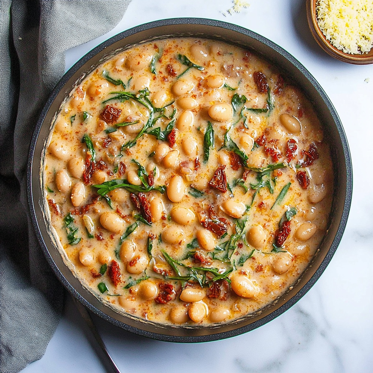 Creamy One Pot Sundried Tomato White Beans Recipe