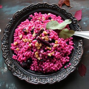 Pink Beet Couscous With Pecans Recipe