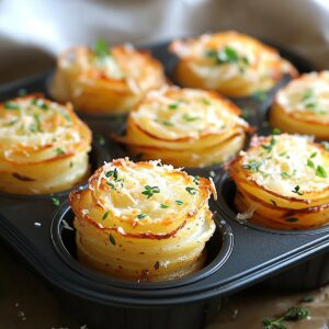 Parmesan Potato Stacks In Muffin Tin Recipe