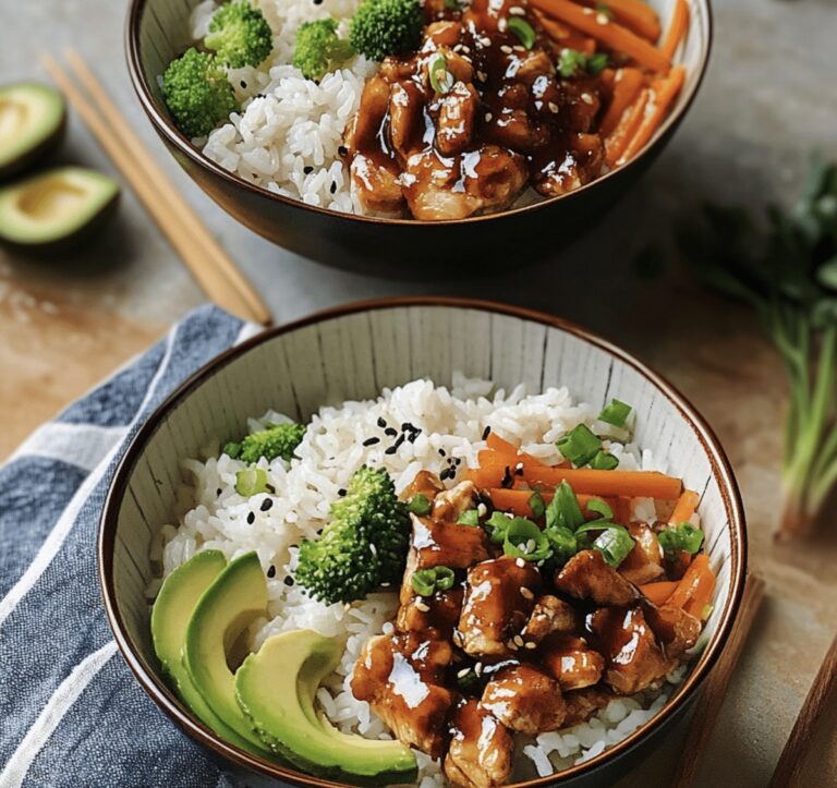 Sticky Chicken Rice Bowls Recipe