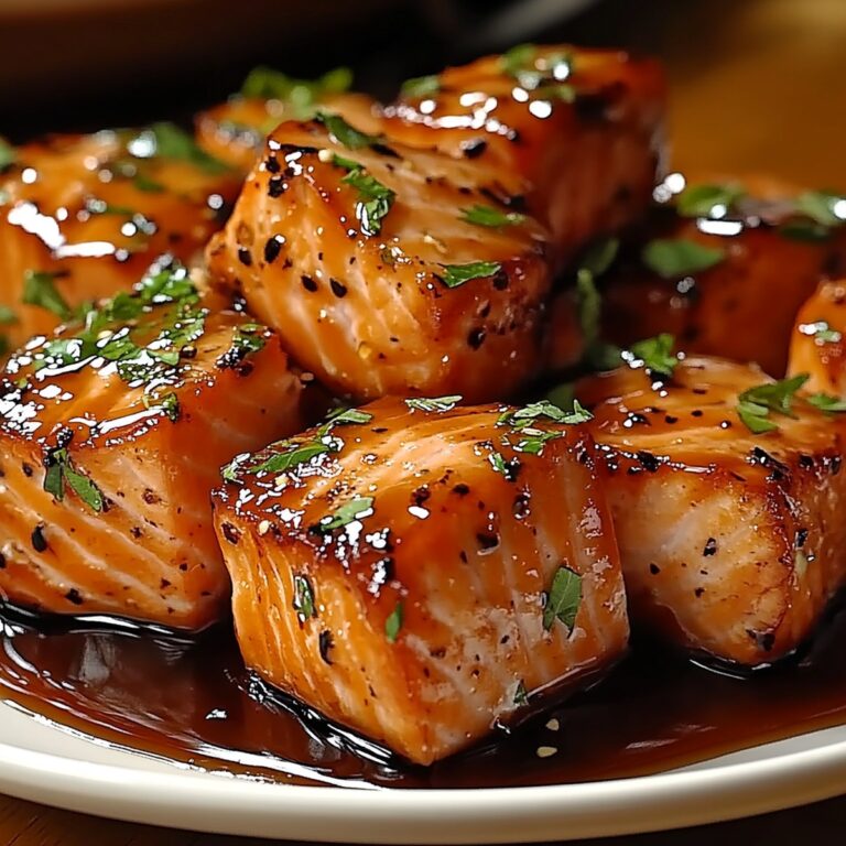 Honey Butter Garlic Glazed Salmon Bites Recipe
