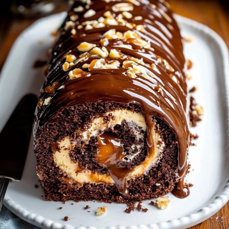 Dreamy Chocolate Caramel Turtle Cake Roll Recipe