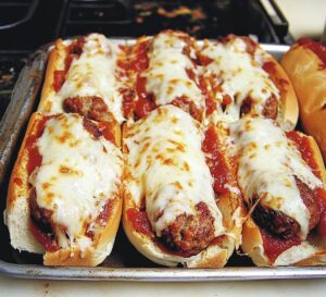 Crispy Oven Baked Meatball Sandwiches Recipe