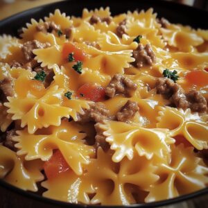 Velveeta Beef Bowtie Pasta Recipe