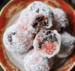Strawberry Chocolate Chip Snowball Cookies Recipe