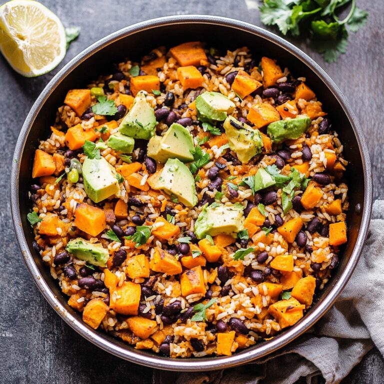 Southwest Sweet Potato, Black Bean, And Rice Skillet Recipe