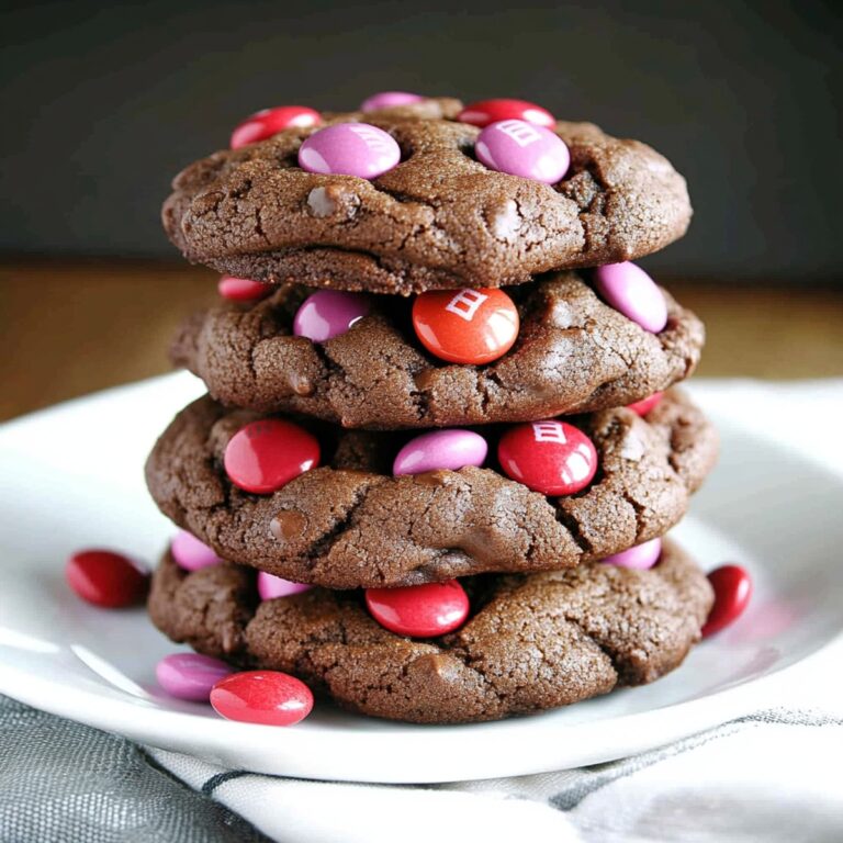 Big Chocolate M&M Valentines Day Cookies Recipe