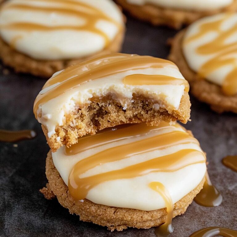 Copycat Crumbl Salted Caramel Cheesecake Cookies Recipe