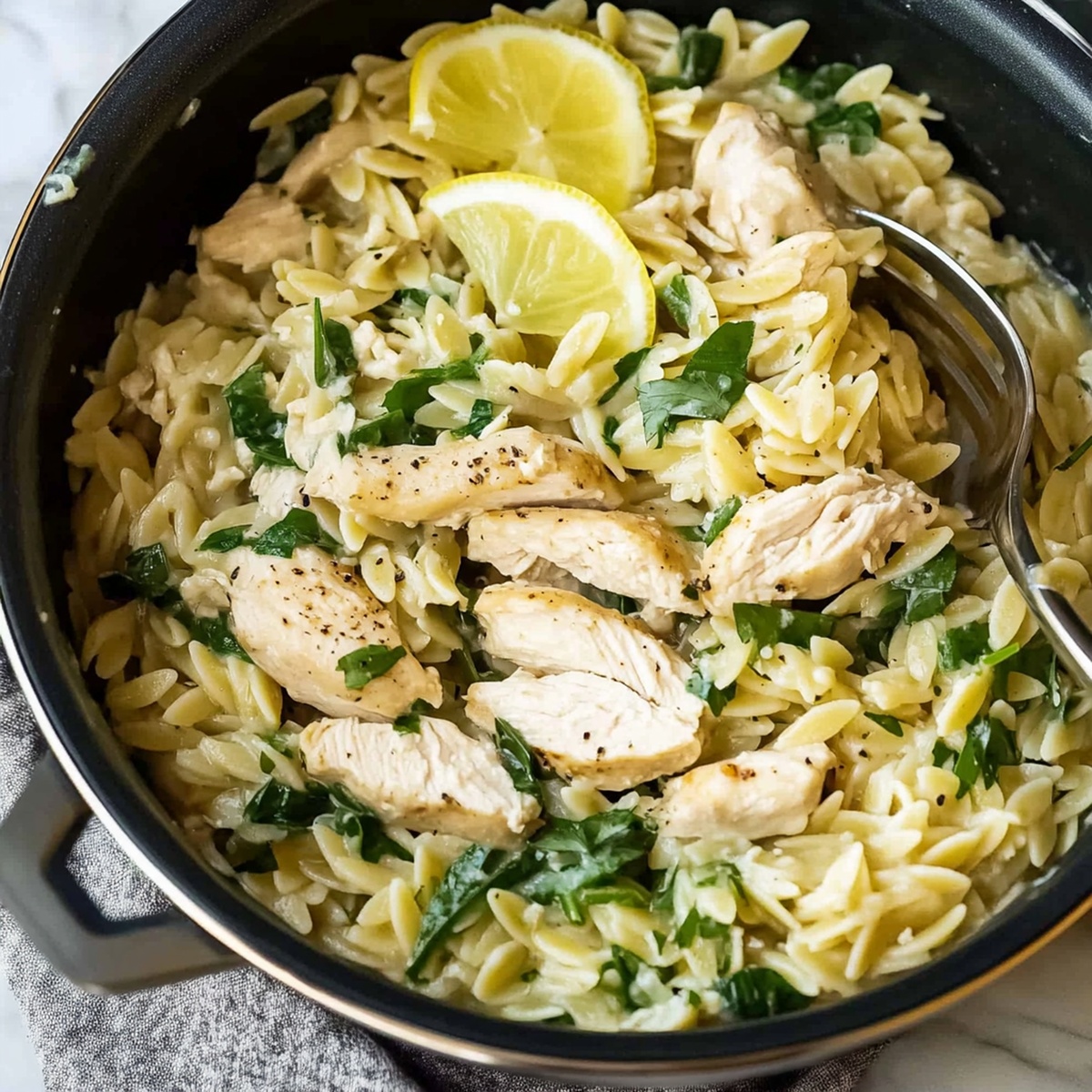 One Pot Lemon Chicken Orzo Recipe