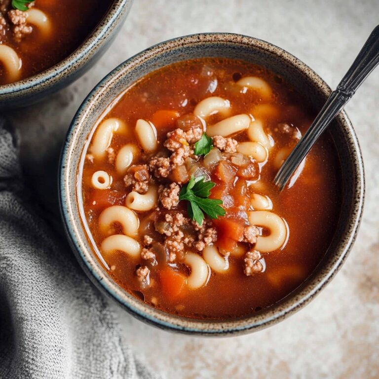 Hearty Hamburger Soup With Macaroni Recipe