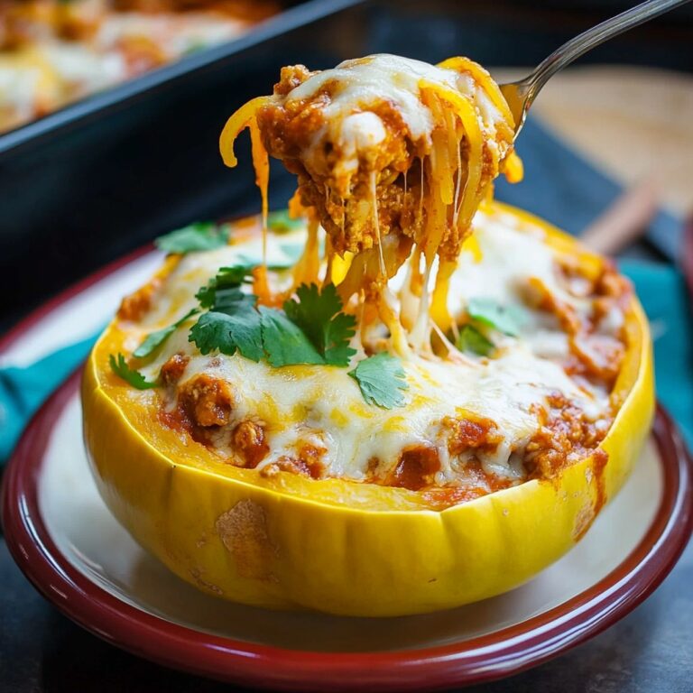 Cheesy Chicken Enchilada Stuffed Spaghetti Squash Recipe