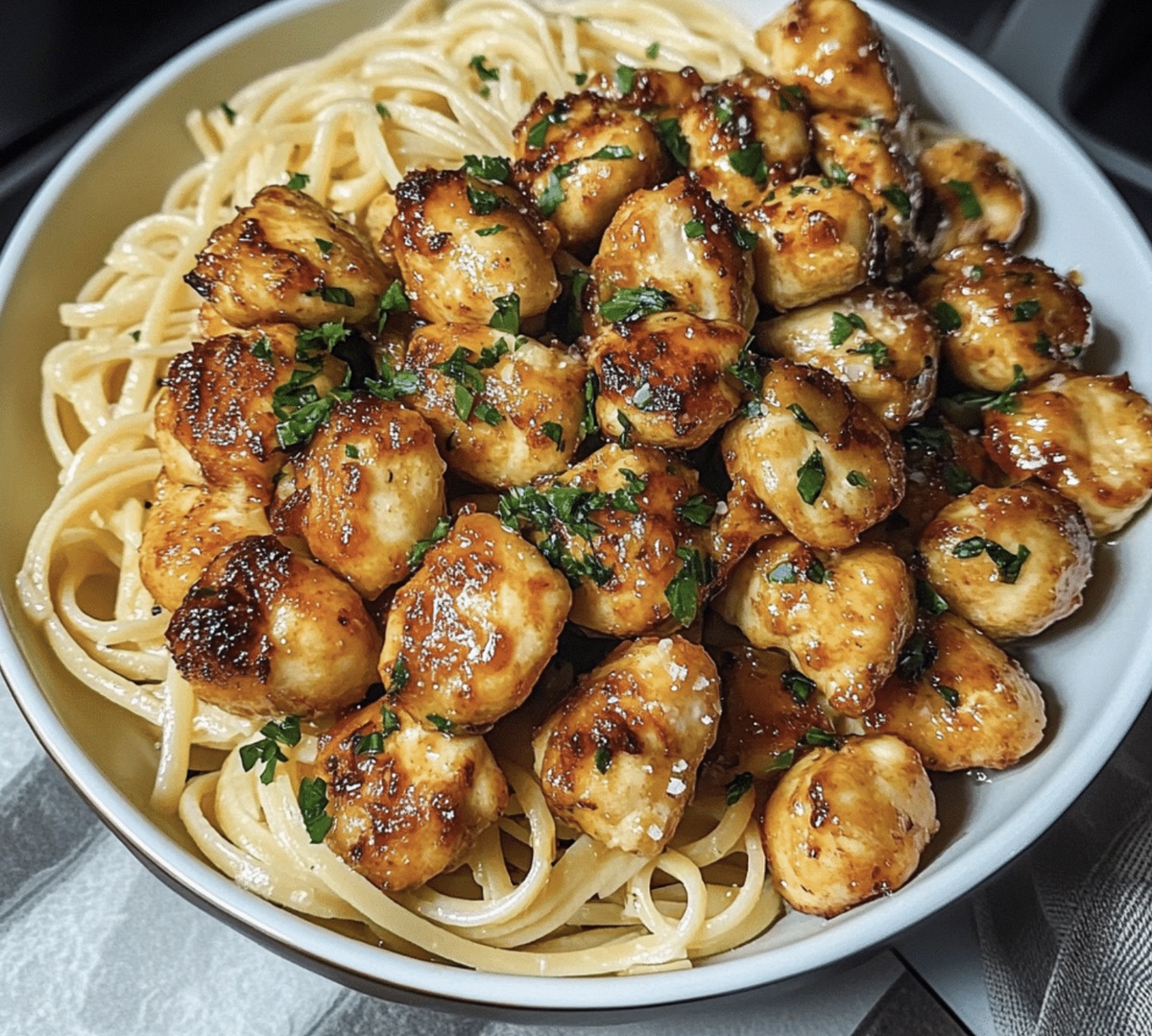 Lemon Garlic Butter Chicken With Parmesan Linguine Recipe