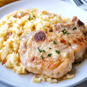 Tender Pork Chops & Rice Recipe