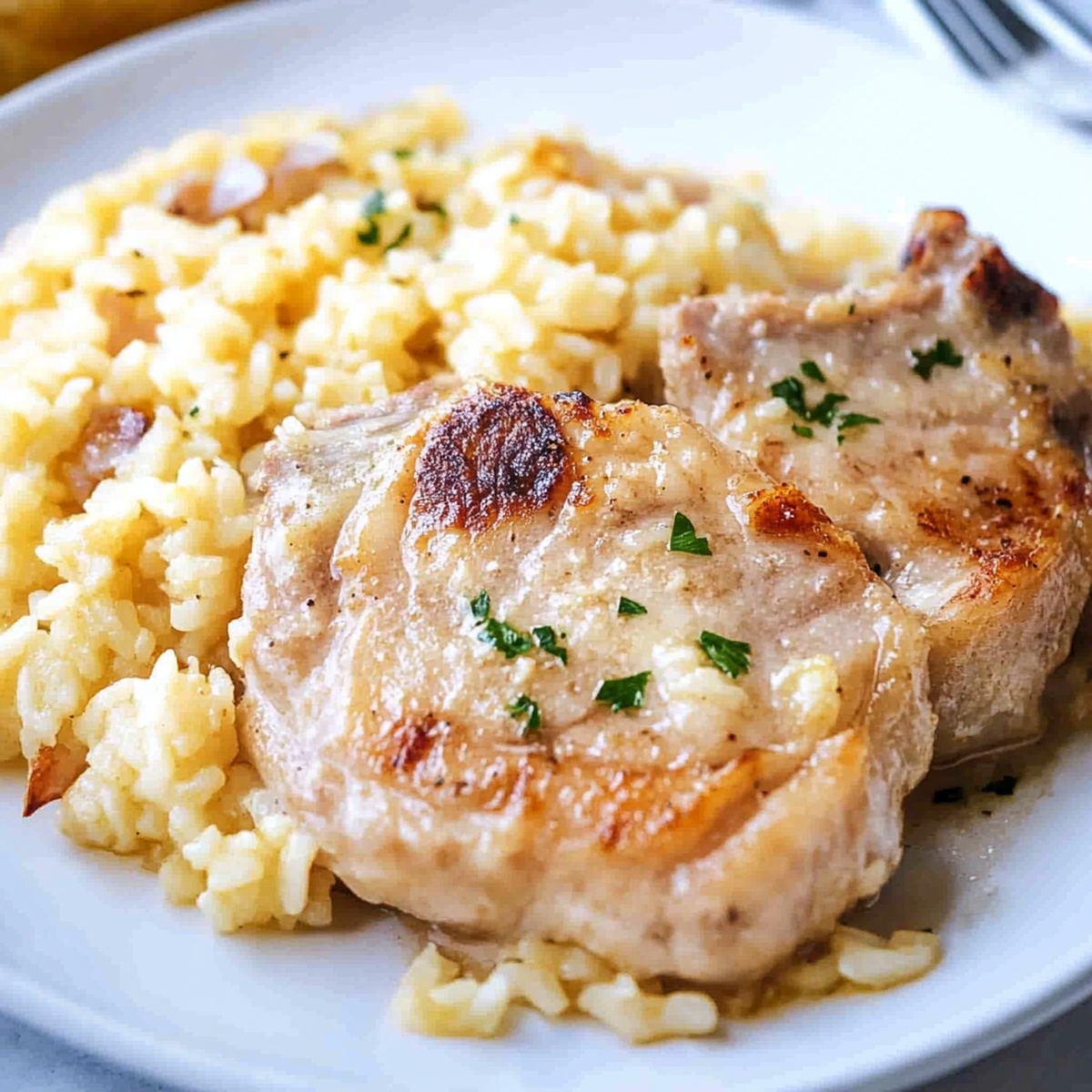 Tender Pork Chops & Rice Recipe
