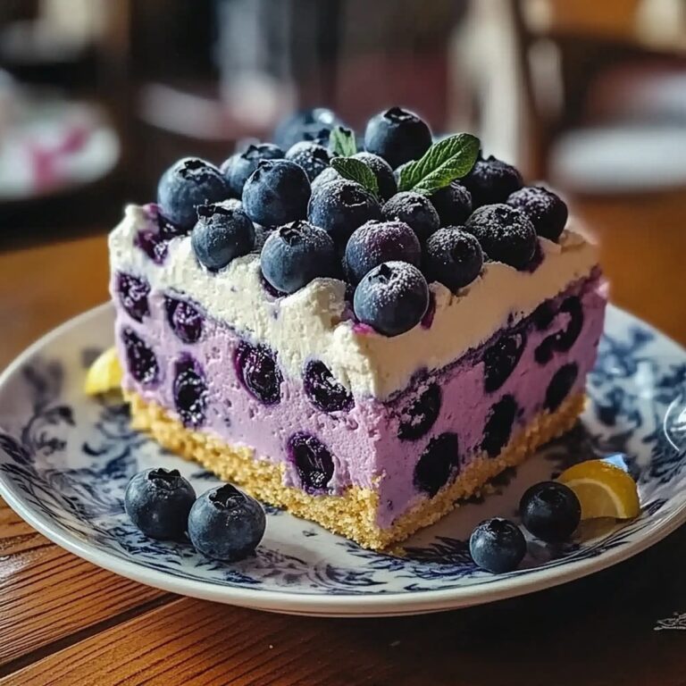 Velvety Lemon Blueberry Shortbread Mousse Cake Recipe