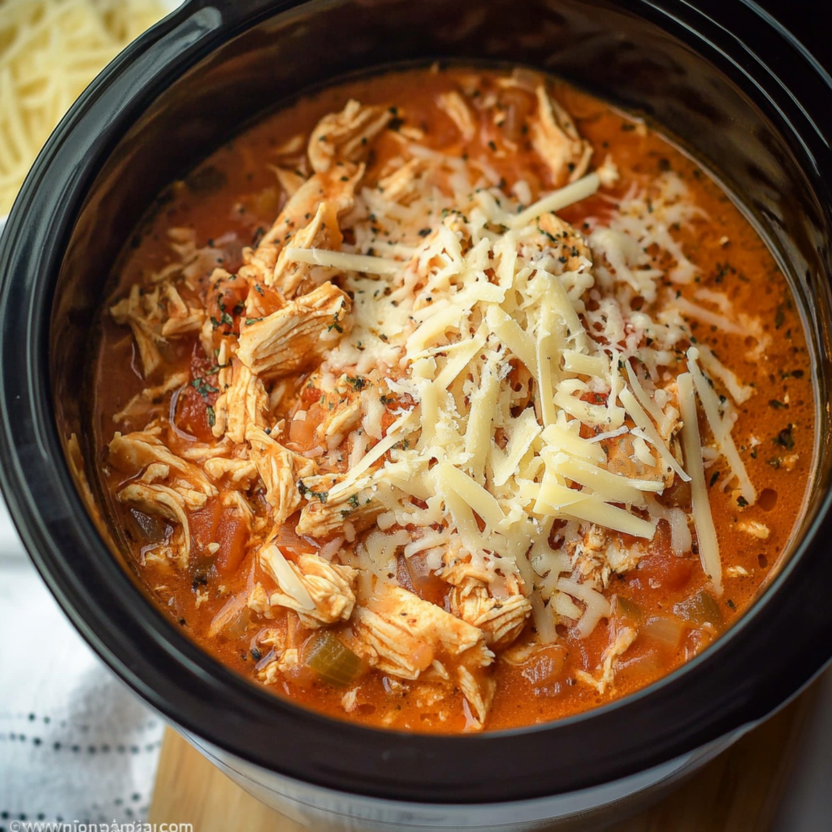 Hearty Crockpot Chicken Parmesan Soup Recipe