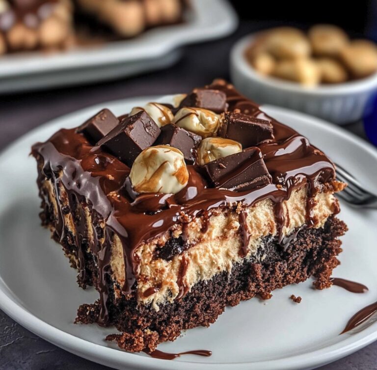 Gooey Snickers Poke Cake Recipe