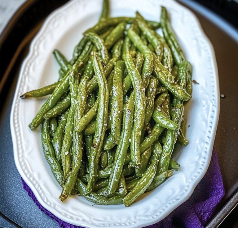 Air Fryer Garlic Roasted Green Beans Recipe