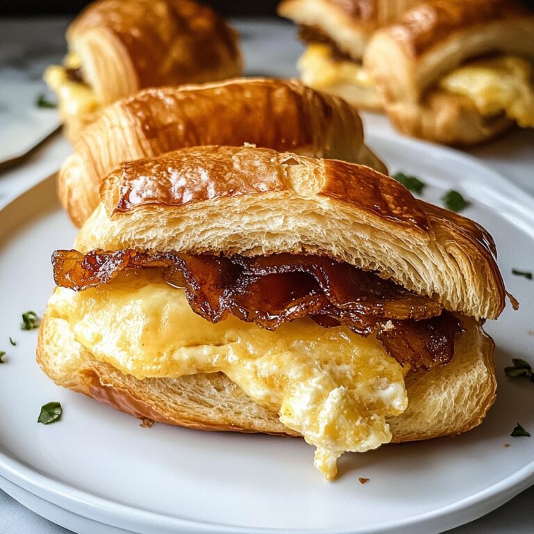 Fluffy Maple Mustard Croissant Breakfast Sandwiches Recipe