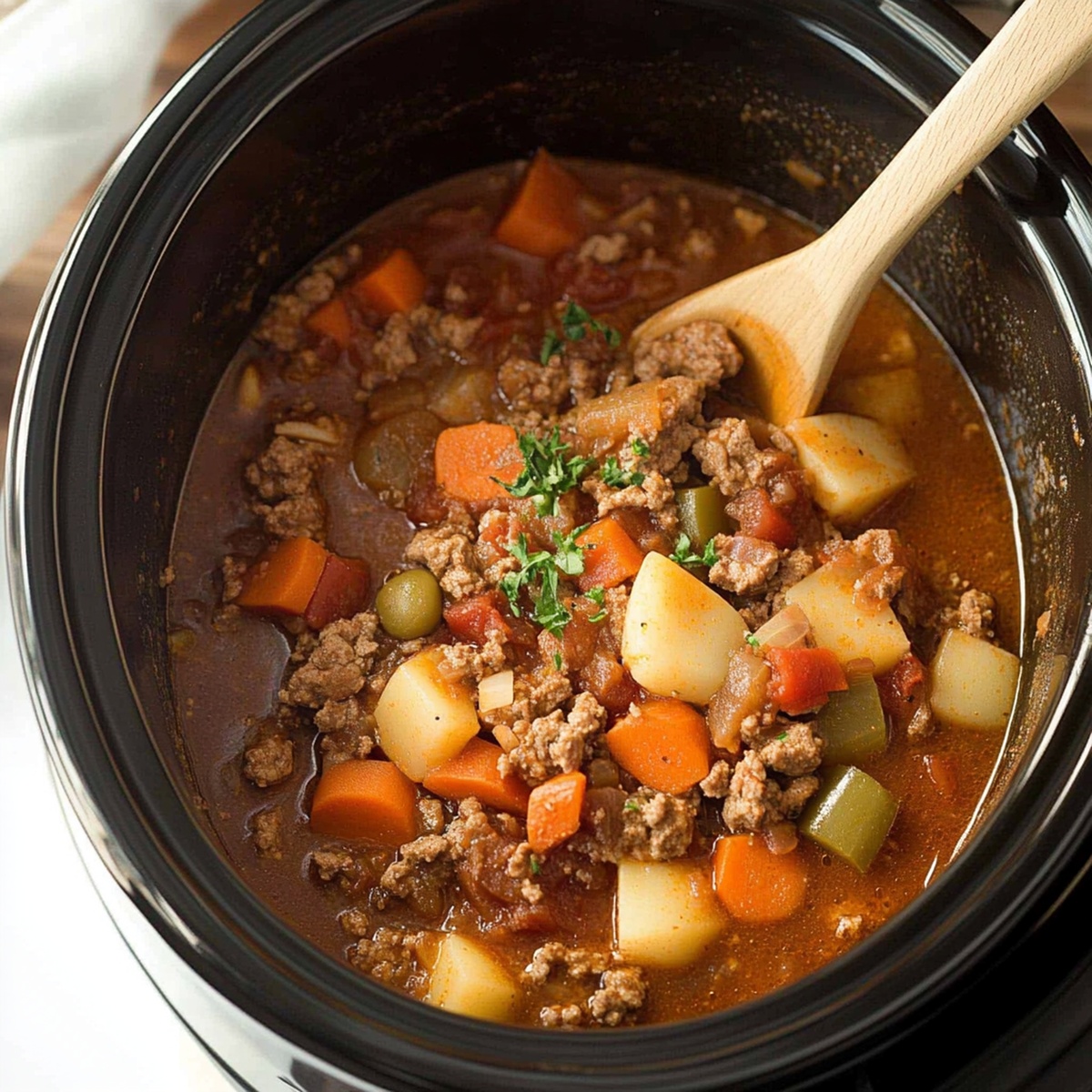 Hearty Crock Pot Poor Mans Stew Recipe